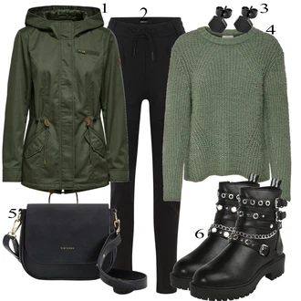 Outfit sa Crna Obuća Bullboxer "Proljetni outfit"