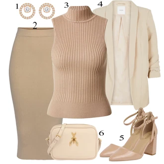 Casual outfits Gost na poroki mit Zlati Ušesna sponka/Kratko Swarovski "Priložnostna oblačila"
