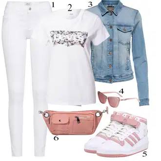 Moderní Outfit s Bílá/Hnědá/Černá Džín s Širokou Nohavicí/Dámské Džíny s Délkou 7/8/Zvonové Džíny/Zkrácené Džíny/Formální Košile/Džíny Culottes/Plisované Džíny Only "Ulice Styl Outfit"Look: Styl, Cool, Francouzské, Italský, Námořní, Moderní, Mom, Krásný, Španělské, Western, Old Money, 70tá léta