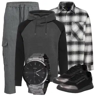 Sommer Outfit mit Dunkelgrau/Grau/Hellgrau/Khaki Cargohose/Leinenhose/Cargo-Jogginghose Jack & Jones "Cooles Alltagsoutfit"