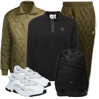 Coole Outfit mit Creme/Weiß Chunky Sneaker/Sneaker Low/Teddy Sneaker/Sommer Sneaker Adidas Originals "Cooles Alltagsoutfit"Look: Color Blocking, Empire, Sportlich, Outdoor, Steampunk, Trendige, Unisex, Streetwear, Premium, Coole, Esthetische