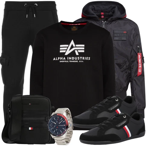 Schwarz/Rot Große Größe Sweatmode/Sport Sweatshirt/Damen Pullover/Women's Fleece Sweatshirts Alpha Industries kombinieren mit Schwarz/Rot Sweatmode/Hoodie Sport Sweatshirt/Damen Pullover/Women's Fleece Sweatshirts Alpha Industries
