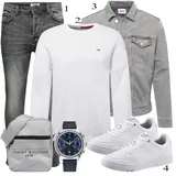 Kombinirajte Sive Denim Jakne image