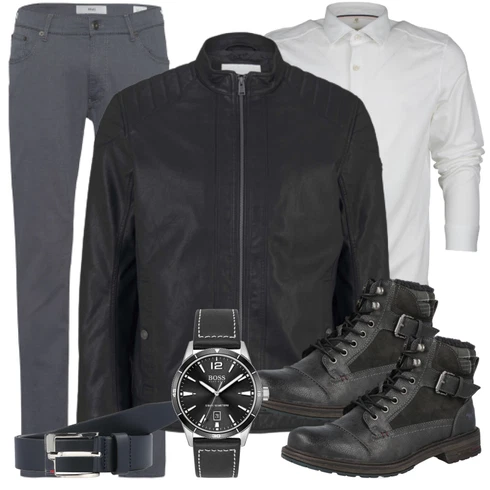 Schwarz/Dunkelgrau/Grau Biker Boot/Springerstiefel/Schnürstiefelette/Motorradstiefel/Sneaker Mit Seitlichem Reißverschluss/Stiefel Mit Reißverschluss Mustang kombinieren