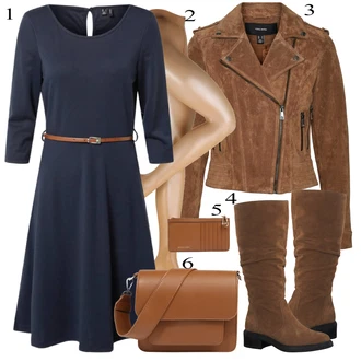 Výstřih na ramena Outfit s Černá Šaty Móda Pro Plnoštíhlou/Košilové šaty/Šaty s Páskem/Šaty s výstřihem VERO MODA "Business Look pro dámy"
