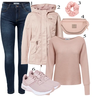 Outfit s Šedá Sportovní legíny/Bota barefoot Nike "Praktický vzhled"