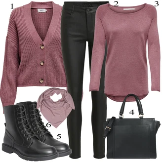 Zimske Outfiti mit Siva/Bež Zwillingsherz "Priložnostna oblačila"