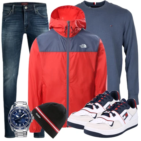 Türkis/Grau Hoodie Sweatshirt/Hoodie Tommy Hilfiger kombinieren