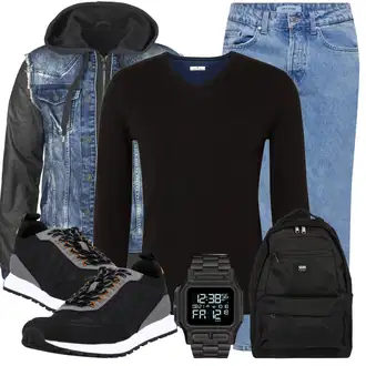 Outfit mit HellBlau/Blau Vintage Jeans/High Waist Jeans/Cropped Jeans/Boyfriend Jean/Tapered-Jeans/Girlfriend Jeans/Dad Jeans/Mom Jean Only & Sons "Freizeit Outfit"