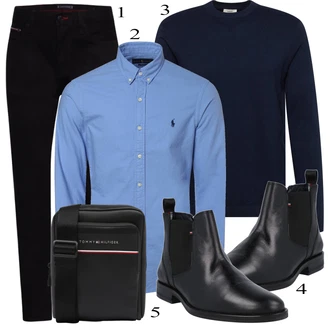 outfit mit Črna Škorenj Tommy Hilfiger "Praktičen videz"