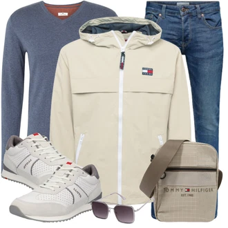 Oversize Outfit mit Grau/Hellblau/Blau/Dunkelblau WollPullover/Einfacher Pullover/FeinstrickPullover/Kaschmir Pullover/StillPullover/Basic Pullover/StrickPullover Tom Tailor "Freizeit Outfit"Look: Uni, Oversize, Classic, Preppy, Unisex, Vintage