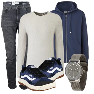 Outfit mit Schwarz Sneaker Vans "Frühlings Outfit"