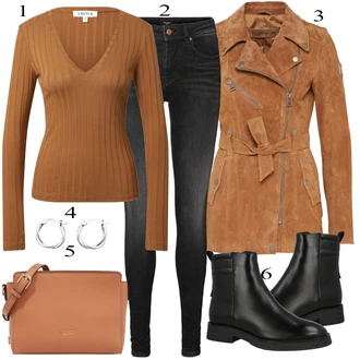 Outfit s Černá Kozačka Marc O'Polo "Praktický vzhled"