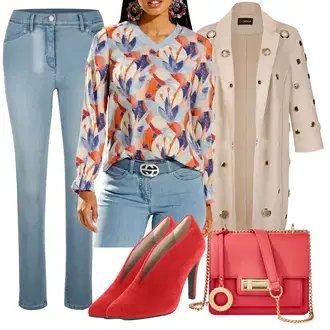 Outfit s Červená Bota Na Podpatku Alba Moda "Jarní outfit"