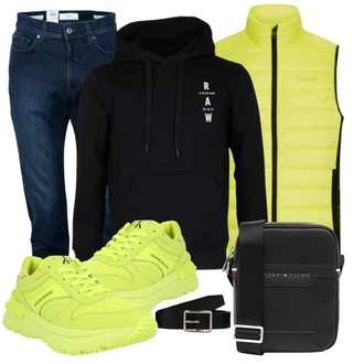 Outfit mit Grün Sneaker/Leder Sneaker Calvin Klein Jeans "Leichtes Outfit"