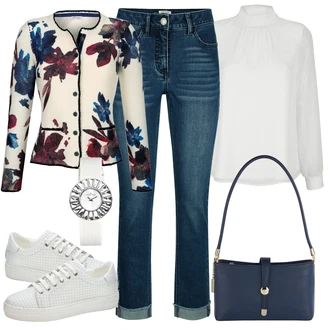 Outfit s Modrá Taška Přes Rameno MONA "Módní jarní outfit"