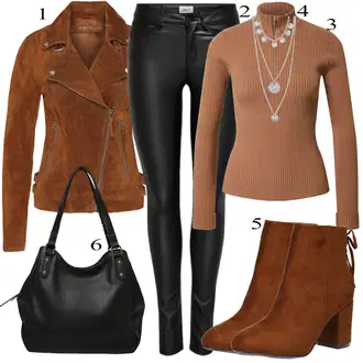 Outfit s Šedá/Hnědá/Khaki/Béžová Bunda s Bočním Zipem/Kožené Bund Kožená vintage bunda/Bunda z Umělé Kůže/Motorkářské Bund/Kožené Bund/Motorkářská bunda Freaky Nation "Jarní outfit"