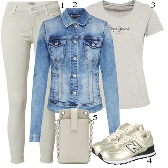Moderní Outfit s Světle modrá/Modrá Krátké Džínové Bundičky/Džínové Bund LTB "Ulice Styl Outfit"Look: 90tá léta, Cool, Moderní, Krásný, Old Money, Univerzitní, Western