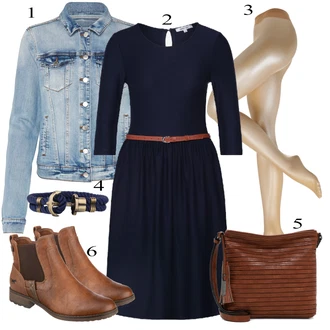 Zimske Outfiti mit Modra Denim Jakna Vila "Priložnostna oblačila"