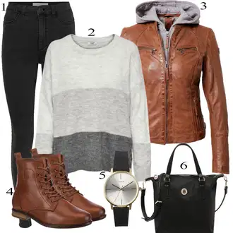Običan Outfit sa Crna Samtaste Tajice/Jeggings/Pletena Tajica/Tajice s Prorezom/Podstavljena Tajica/Neprozirna Tajica/Kožna Jakna/Tople Tajice Noisy may "Lijepi proljetni outfit"Look: Stil, Rap, Običan, Vanjski, cool