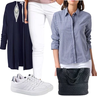 Outfit s Šedá Teniska REMONTE "Ulice Styl Outfit"