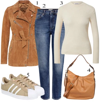 Superstar Outfit sa Bež Niska Tenisica Adidas Originals "Lijepi proljetni outfit"
