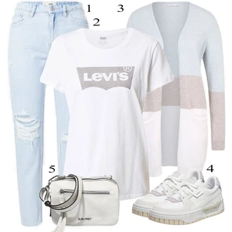 Normální Outfit s Šedá Neformální tričko levi's "Praktický vzhled"
