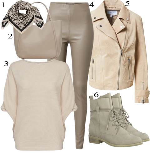 Kombinace Šedá/Hnědá/Béžová/Khaki Kožený legíny/Kožená Kalhoty/Legíny Kožený Vzhled/Kalhoty z Umělé Kůže/Legíny s Rozparkem/Vinylový Legín SOAKED IN LUXURY