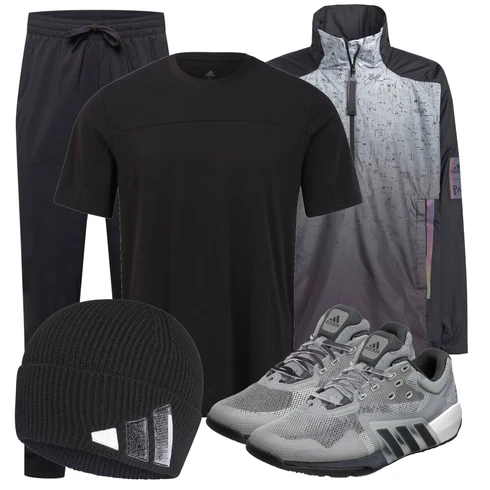Schwarz Sportjacke Adidas Performance kombinieren