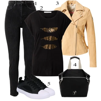 Outfit s Černá Zimní bota/Nízká Teniska/Skate Bota/Nízká bota na podpatku/Šněrovací Bota Converse "Cool každodenní outfit"