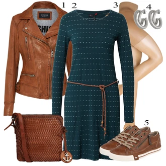 Biker outfit mit Rjava/Temno rjava/Roza Vintage Usnjena Jakna/Jesenska jakna/Motoristična jakna/Jakna iz Umetnega Usnja/Usnjena Bomber Jakna/Usnjena Jakna/Pomladna jakna Oakwood "Priložnostna oblačila"