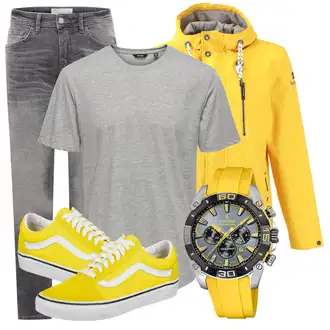 Outfit mit Grau Jeans Tom Tailor Denim "Praktischer Look"