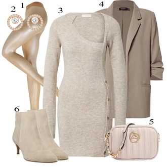 Casual outfits Gost na poroki mit Zlati Ušesna sponka/Kratko Swarovski "Priložnostna oblačila"