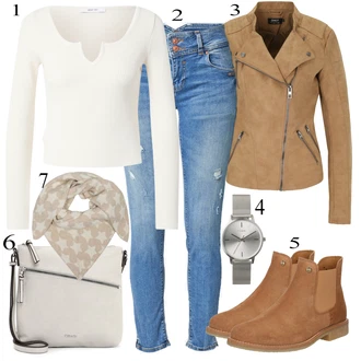 Outfit s Hnědá Kozačka Chelsea Boty Panama Jack "Ulice Styl Outfit"