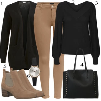 Zimske Outfiti mit Črna/Temno modra Pletene velika velikost/Pletenina Vila, Črna Pletene velika velikost VERO MODA "Priložnostna oblačila"