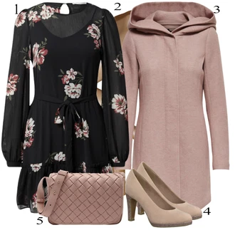 Outfit sa Pink/Ljubičasta/Smeđa Kaput s Kapuljačom/Kaput od Vunenog Flisa/Kaput od Kašmira/Pleteni Kaput/Zimski Kaput Vuneni kaput/loden kaput/Pleteni Flis Kaput Only "Lijepi proljetni outfit"