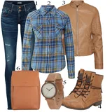 Kárované Dlouhé/Maxi Zimní Kabáty Outfity image