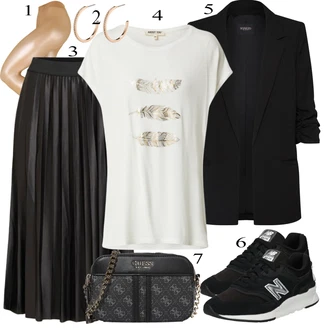 Outfit s Černá Teniska New Balance "Ulice Styl Outfit"