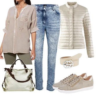 Outfit s Teniska MONA, Šedá Páska MONA "Ulice Styl Outfit"