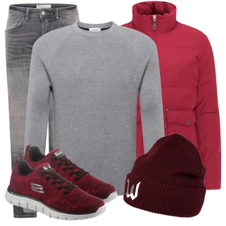 Outfit mit Grau Strickjacke ESPRIT "Street Style Outfit"