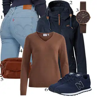 Outfit s Tmavě modrá Funkční Bunda/Bunda s Kapucí/Tradiční pletená bunda/Podzimní bunda/Bunda s Bočním Zipem/Trekingová bunda/Jarní bunda/Outdoorové Bundy/Plachtařská bunda/Jezdecká bunda Ragwear "Ulice Styl Outfit"