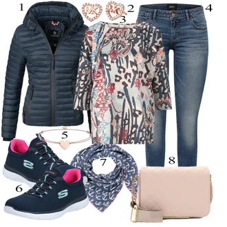 Outfit sa Siva Košulja s Bluzom Heine "Šareni proljetni outfit"