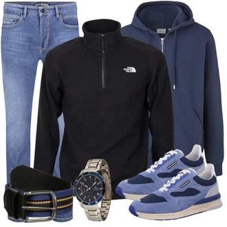 Outfit mit Blau Schlaghose/Jeans MAC "Alltags Outfit"
