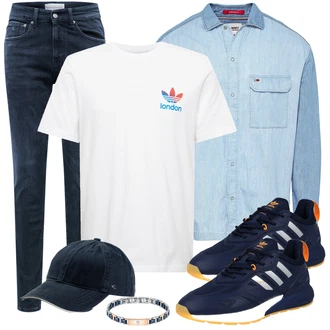 Logoprint Outfit mit Schwarz Sneaker Adidas Originals "Alltags Outfit"