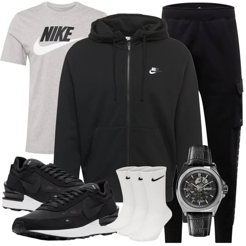 Basic Grau Bluse Große Größe/Shirt & Top Große Größe/T-Shirt Training/Kurzarm T-Shirt Nike Sportswear kombinieren