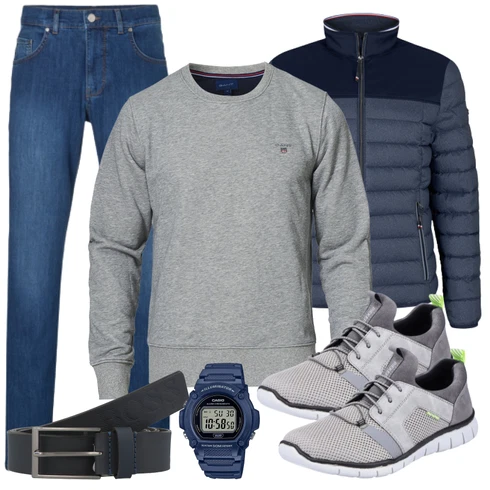 Blau Uhr Casio kombinieren mit Gürtel BOSS ORANGE