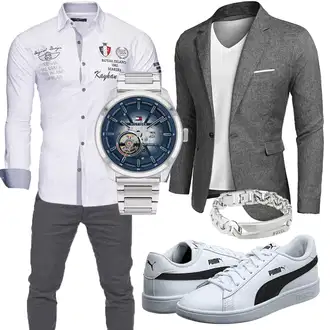 Outfit mit Blau Anzug "Buro Outfit"