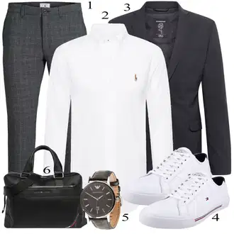 outfit mit Siva/Bela Superga Tommy Hilfiger "Praktičen videz"