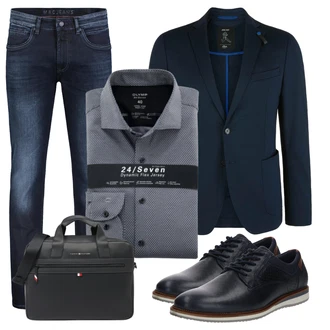 Business Outfits mit Schwarz Anzug S.Oliver "Business Look"
