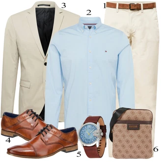 outfit mit Roza/Bež/Modra Tom Tailor Denim "Poslovna oblačila"